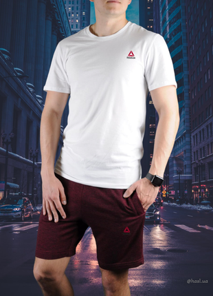 Мужская качественная базовая футболка на лето летняя белая серая черная синяя бордо красная reebook рыбок3 фото