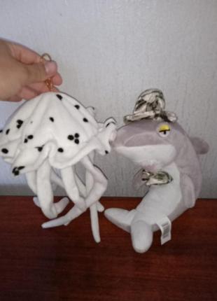 Набор мягкие игрушки акула и медуза