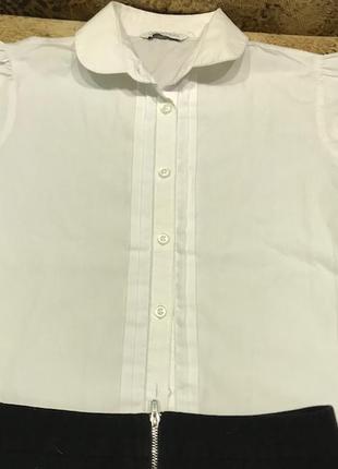 Черная юбка+белая блузка для девочки 11-12лет2 фото