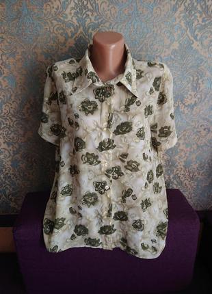 Красивая женская блуза в розы большой размер батал 50 /52 блузка блузочка6 фото