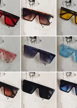 Солнцезащитные квадратные очки голубой (14604)4 фото