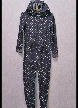 Флисовая пижама, кигуруми, слип avenue. размер 140-146, на 10-11 лет.