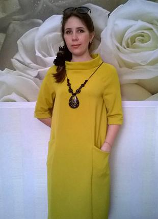 Модне стильне плаття з дабл парі,кишені,розширена горловина,стійка