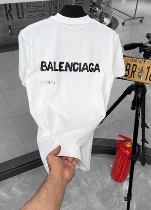 Мужская футболка balenciaga в белом цвете / футболка баленсиага