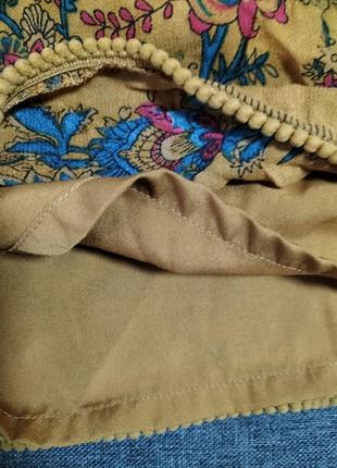 Легкие короткие мачты zara вискоза, подкладка, цветочный арнамент6 фото