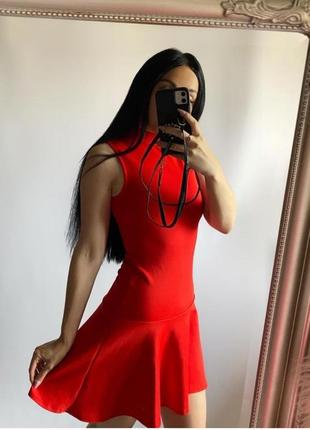 Червона сукня міні, червоне плаття h&m2 фото