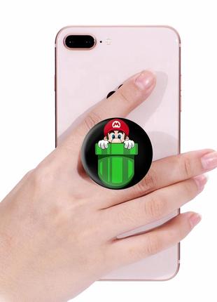 Попсокет (popsockets) тримач для смартфона маріо в кишені (8754-4022-wt)