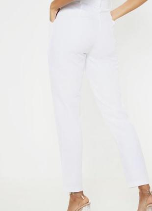 Белые летние брюки брюки брючины с поясом3 фото