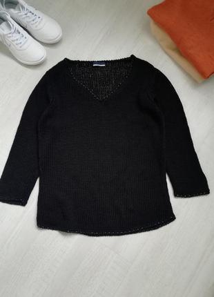 🍁чорний пуловер 🍁базовий чорний джемпер4 фото
