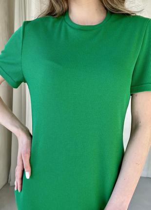 Трендовое платье женское платье  свободное платье с разрезом платье в рубчик платье футболка длинное платье бренд merlini3 фото