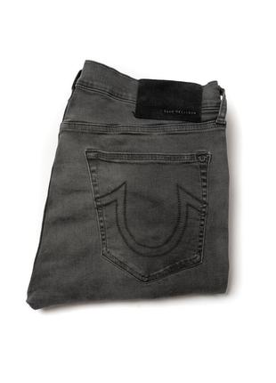 True religion grey rocco moto ribbed relaxed skinny jeans мужские мото джинсы