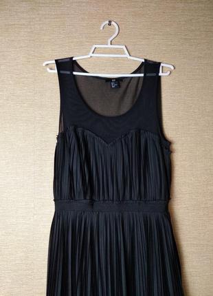 Черное легкое плиссированное платье3 фото