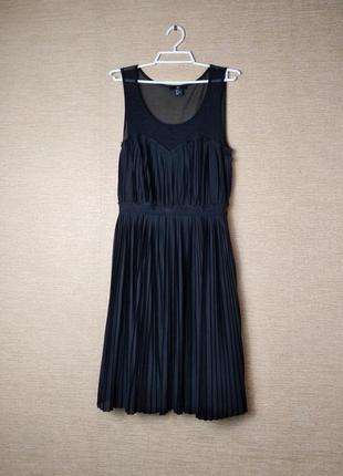 Черное легкое плиссированное платье2 фото