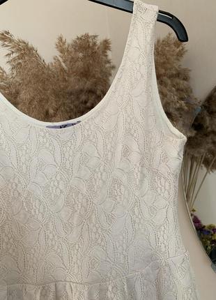 Трикотажный сарафан из кружева мягкого молочного размера s