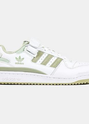 Кроссовки adidas forum low white green