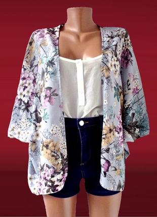 Большой выбор! красивая накидка, кимоно new look с цветочным принтом. размер uk10.2 фото