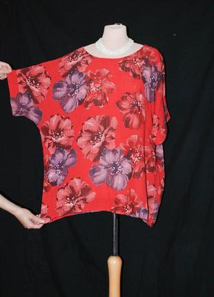 Италия батал блуза блузка кимоно марлёвка свободная лёгкая.