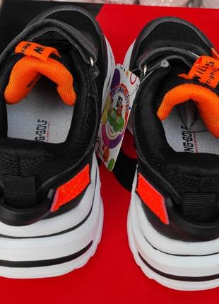 Детские кроссовки на платформе для девочки мальчика черные, оранжевые сетка , деми7 фото