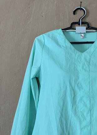 Мятная красивая блуза рубашка летняя легкая5 фото