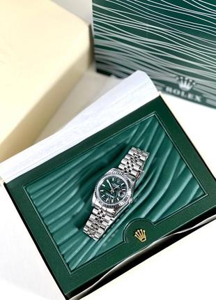 Годинник часы наручные зелёный циферблат брендовые в стиле ролекс rolex6 фото