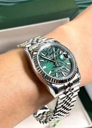 Годинник часы наручные зелёный циферблат брендовые в стиле ролекс rolex5 фото