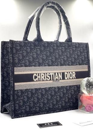 Женская сумка шоппер с стиле диор текстильная шоппер с тиграми лев