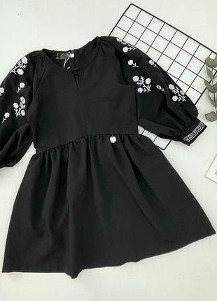 Платье с вышивкой, 6 цветов