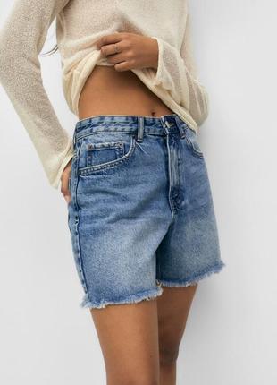 Новые длинные шорты женские джинсовые