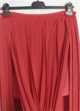 Длинная шифоновая юбка плиссе mexx с разрезами3 фото