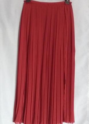 Длинная шифоновая юбка плиссе mexx с разрезами9 фото