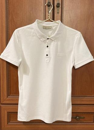 Футболка burberry polo t-shirt поло с воротником белое/белая