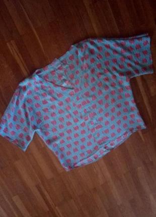 Чудова італійська шовкова блуза лаконічного вільного крою 38-40р