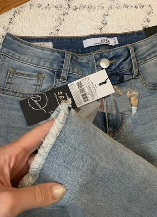 Новые джинсы размер s, sela размер 28, новые с биркой с необработанным краем, удобные!4 фото