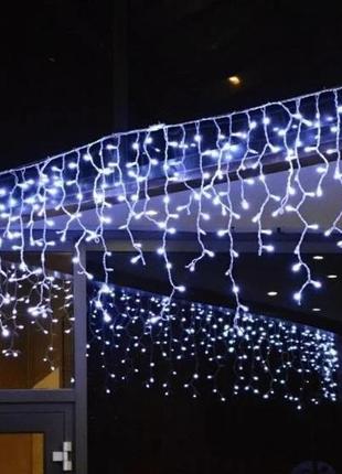 Новорічна зовнішня світлодіодна гірлянда дощ «бахрома вулична» 120 led ys-uk002 3x0.5м (рожевий)