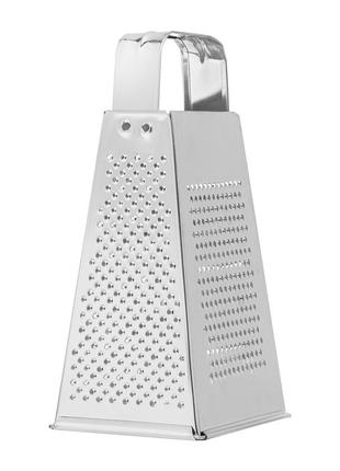 Терка конус усиленная для овощей и фруктов 4-сторонняя из нержавеющей стали (высота 20.5 см)