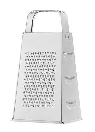 Терка конус усиленная для овощей и фруктов 4-сторонняя из нержавеющей стали (высота 20.5 см)