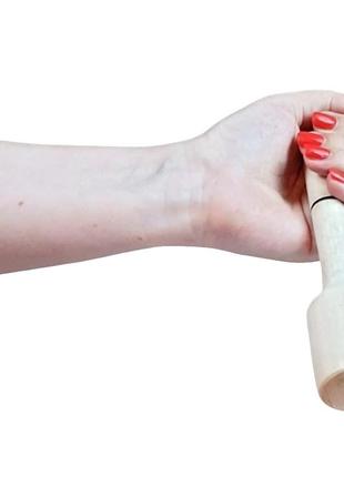 Макогон толкушка картофелемялка фигурная маленькая деревянная 20 см