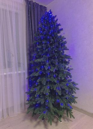Новорічна світлодіодна нитка гірлянда "кінський хвіст" ys-uk001 200 led 10 ниток синій