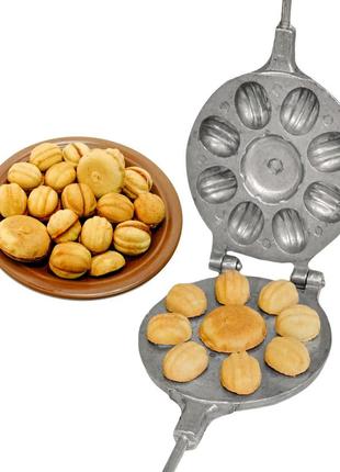 Орешница форма для выпечки крупных орешков со сгущенкой  (8 орехов) + цветок1 фото