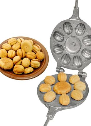 Орешница форма для выпечки крупных орешков со сгущенкой (8 орехов) + цветок