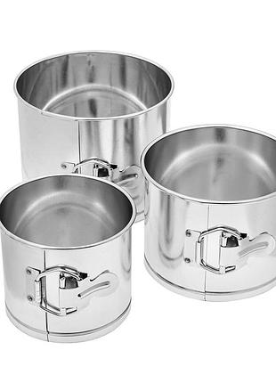 Набір з 3 розбірних форм для випікання паски та пасок (пасхи) з харчової жерсті