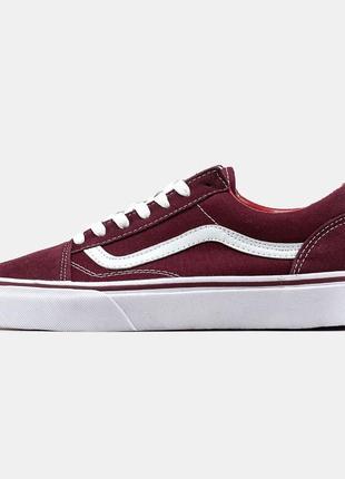 Новые бордовые женские кеды vans classic red на лето2 фото