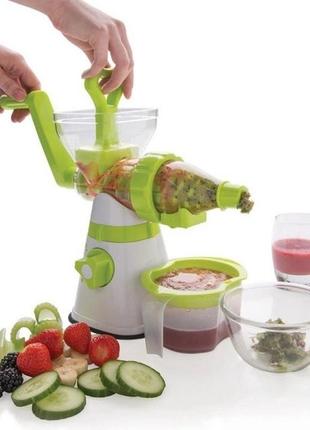 Соковижималка cоковитискач ручний шнековий багатофункціональний guoyuan xd design manual slow juicer7 фото