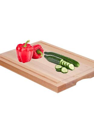 Дошка кухонна обробна дерев'яна з бука 25х40 см із жолобом wood&steel