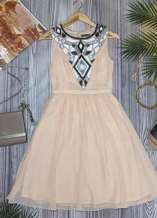 Ніжна персикова шифонова сукня міді warehouse #94