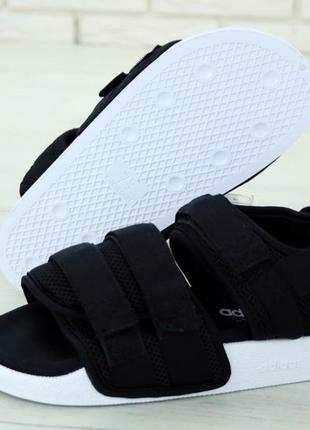 Босоножки adidas adilette black white1 фото