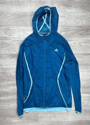 Adidas running climacool кофта ветровка l размер спортивная голубая оригинал