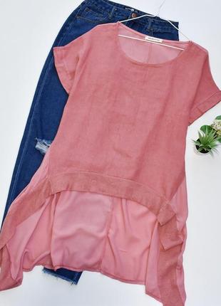 New collection итальялия очень красивая туника удлиненная блуза 50% лен,50% хлопок1 фото