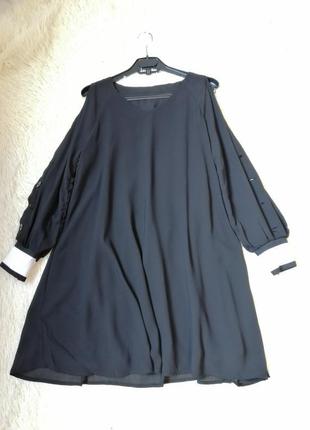Сукня разлетайка шифон на підкладці гарний пишний рукави з розрізами на гудзиках і манжет гумка, сук2 фото