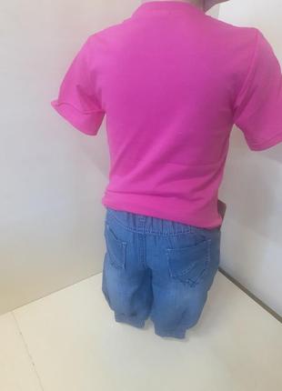 Літній костюм для дівчинки футболка джинсові шорти щенячий патруль р.92 98 104 110 116 122 1283 фото